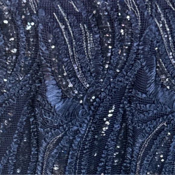 Aidan Mattox Navy Sequin Maxi Dress - Picture 5 of 7